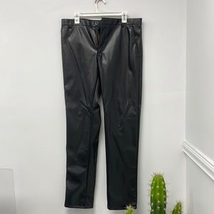 Black faux leather pants, fit like a size large